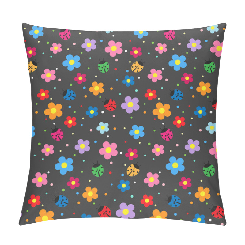 Personality  Ladybugs And Flowers Background Pillow Covers