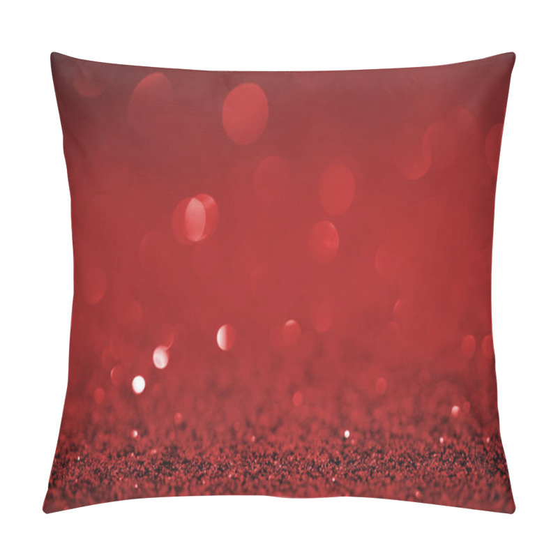 Personality  Abstract Red Glitter With Bokeh On Background Pillow Covers