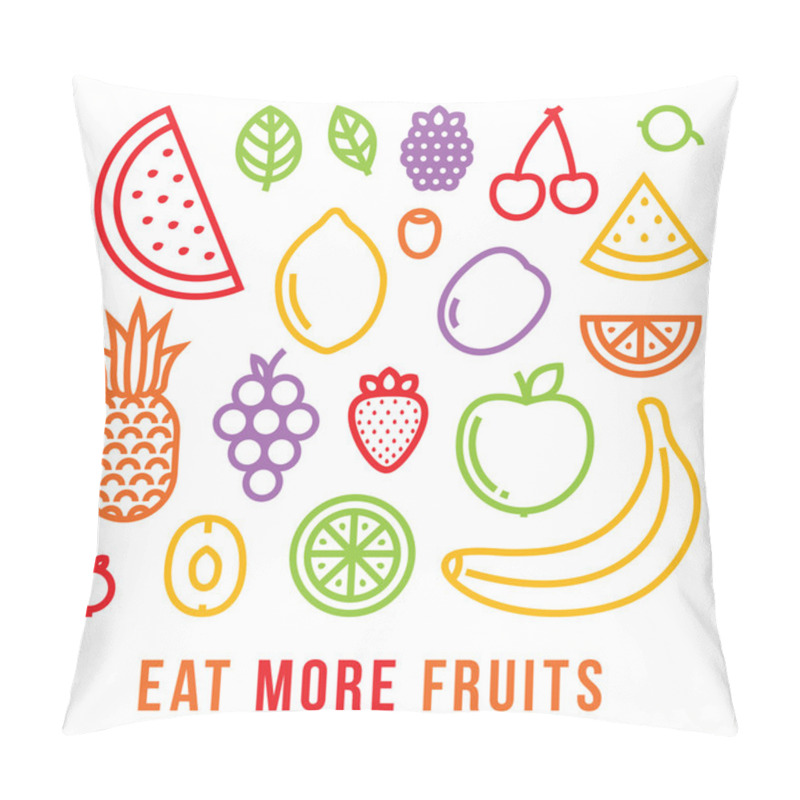 Personality  Eat More Fruits Motivational Vector Card Pillow Covers