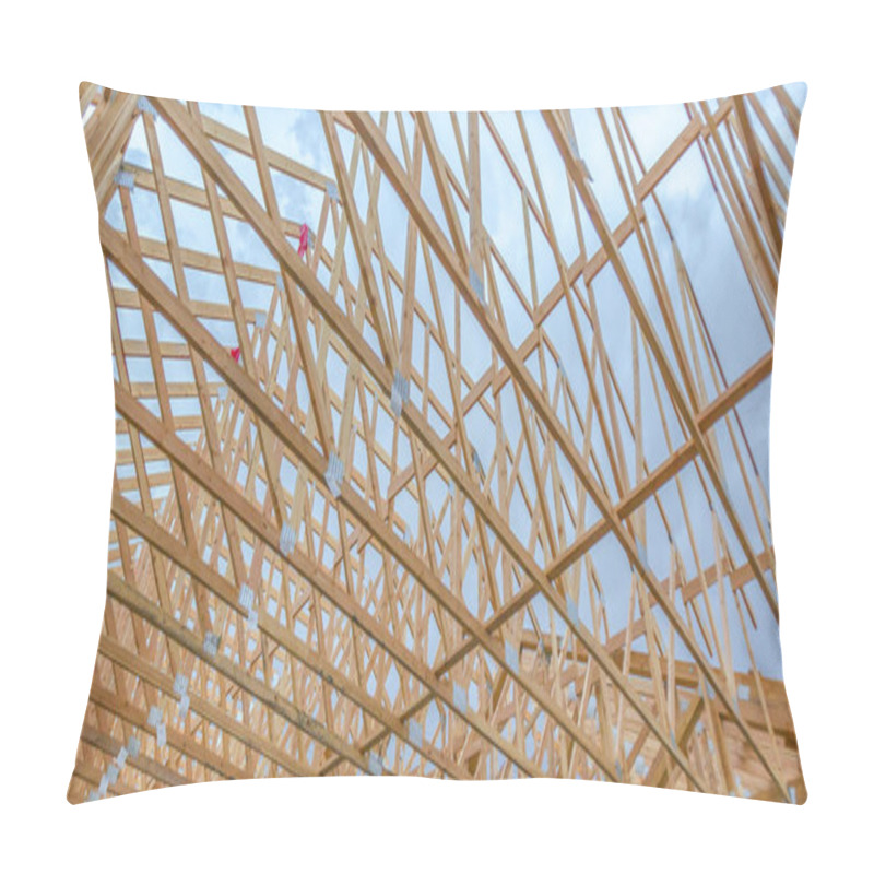 Personality  Looking Up At Roof Top Wooden Beams Pillow Covers