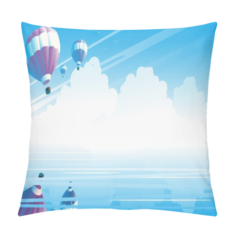 Personality  Hot Air Balloons In Sky Pillow Covers