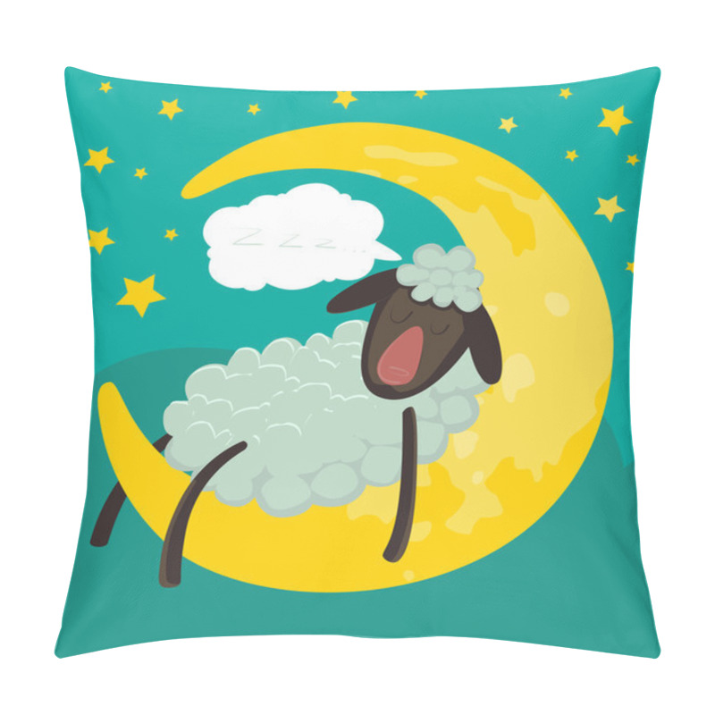 Personality  Sheep Sleeping On The Moon Pillow Covers