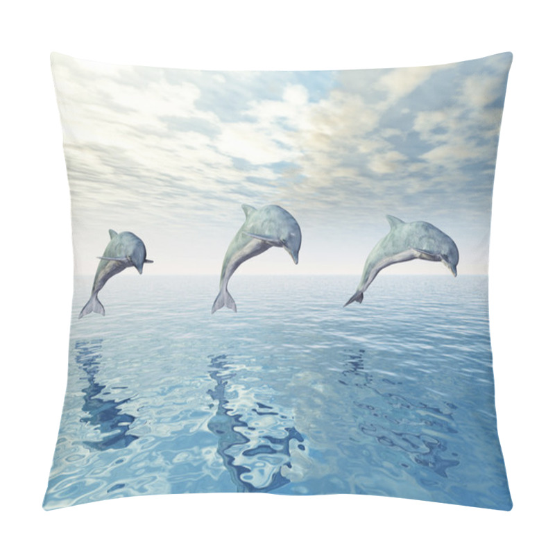 Personality  Jumping Dolphins Pillow Covers