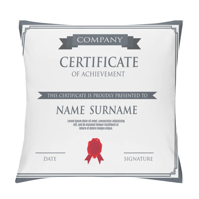 Personality  Certificate With Wax Seal Template Pillow Covers