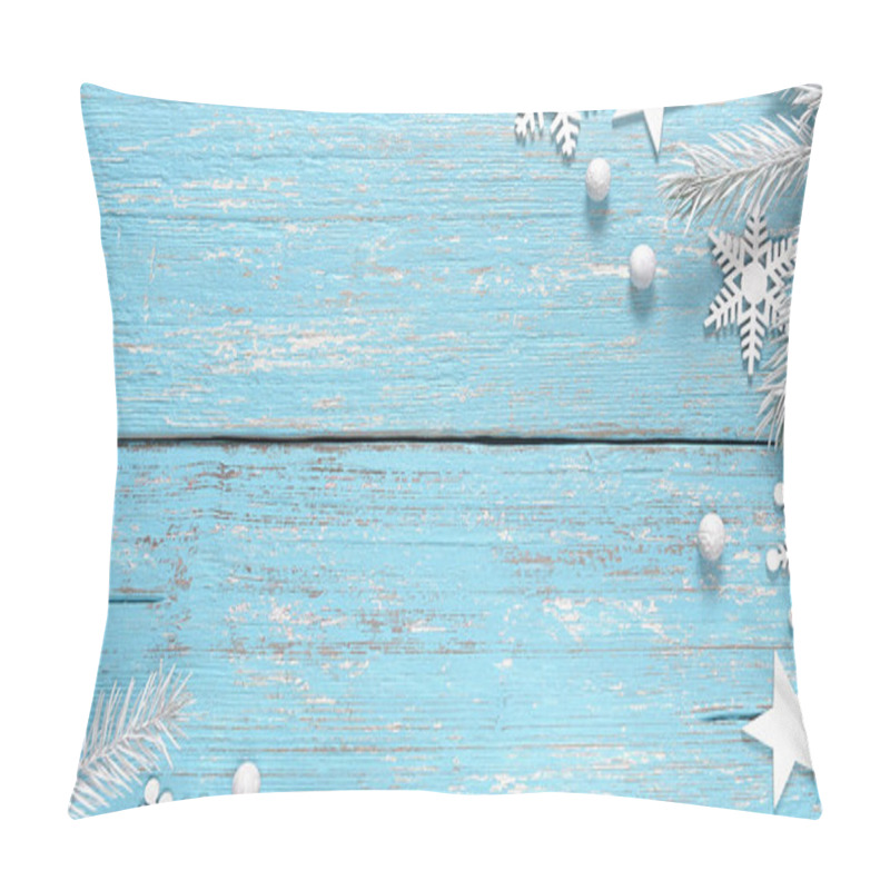 Personality  White Christmas Fir Tree Branches And Decorations. Pillow Covers