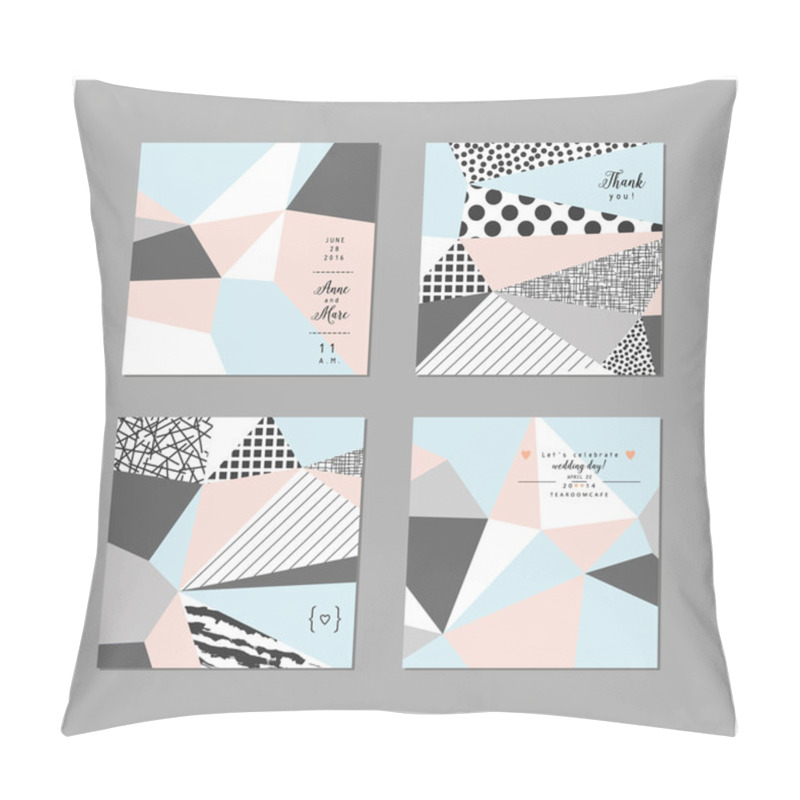 Personality  Set Of  Creative Universal Cards With Geometric Shapes   Pillow Covers