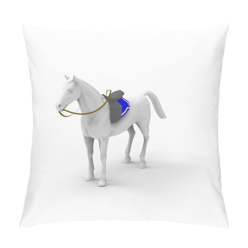 Personality  3d Rendering Of Horse Created By Using A Blender Tool Pillow Covers