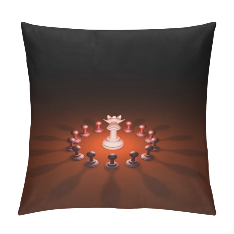 Personality  Blooming Queen (chess Metaphor). 3D Rendering Illustration Pillow Covers