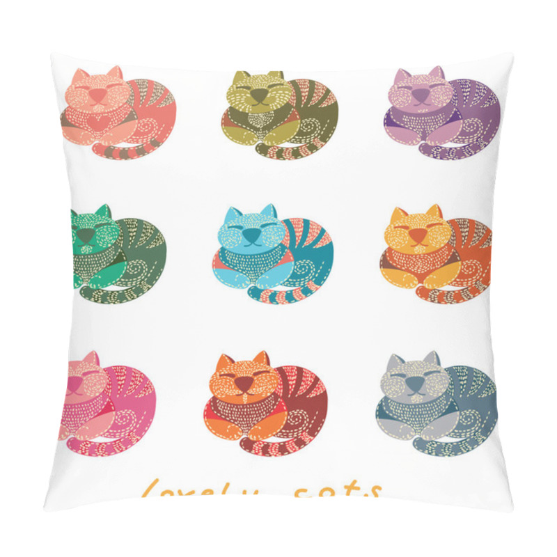 Personality  Lovely Cats Seamless Pattern Pillow Covers