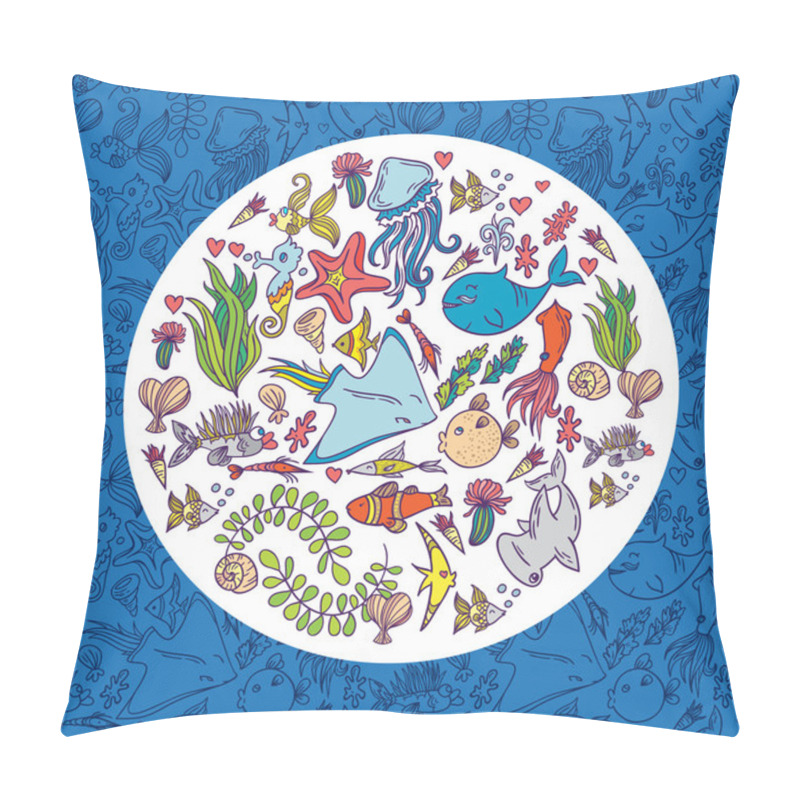 Personality  Sea Life Pattern Background Pillow Covers