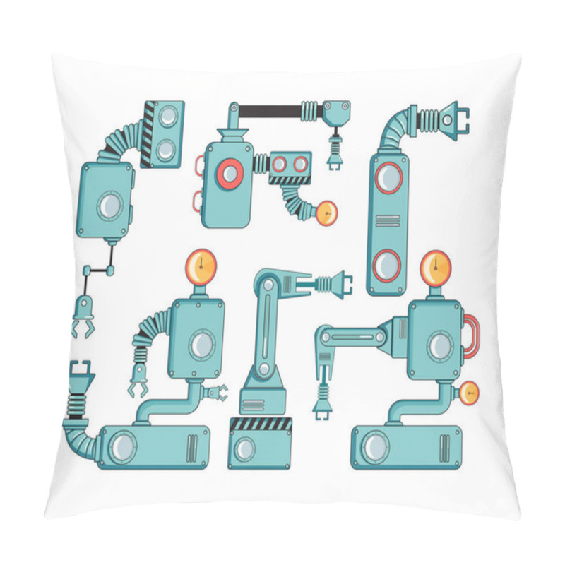 Personality  Set Robotic Arms Icons  Pillow Covers