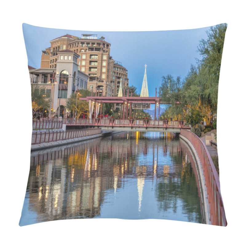 Personality  View Of Scottsdale, Arizona's Waterfront In Downtown Scottsdale Pillow Covers