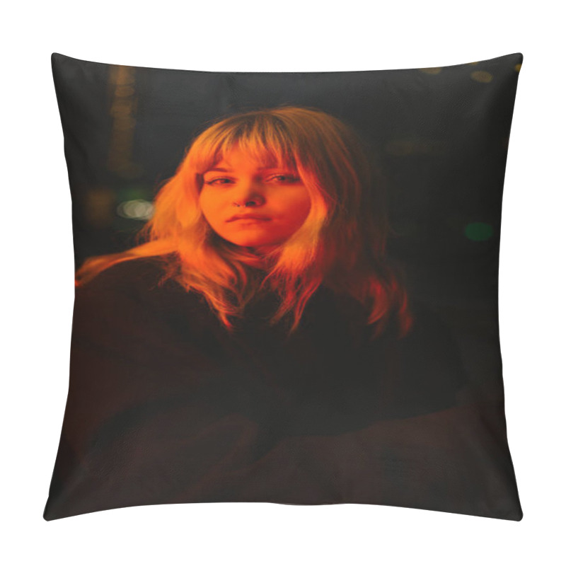 Personality  Portrait Of A Beautiful Blonde Girl Pillow Covers