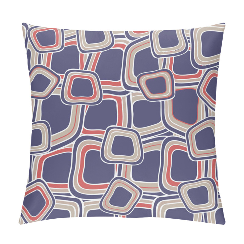 Personality  Seamless Pattern With Hand Drawn Violet Squares Pillow Covers