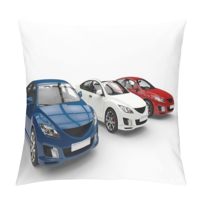 Personality  Three Cars Showroom - Side View Pillow Covers