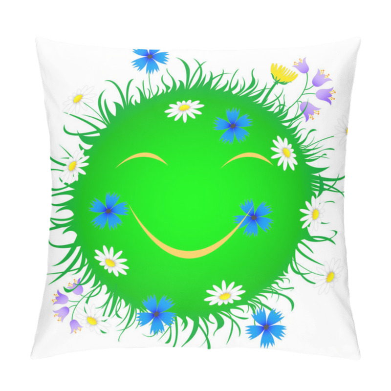 Personality  Vector Smiling Planet Earth. Time Of The Year: Summer. Pillow Covers