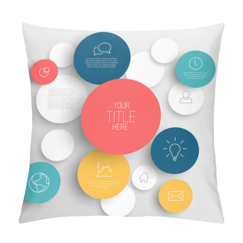 Personality  Vector Abstract Circles Infographic Template Pillow Covers