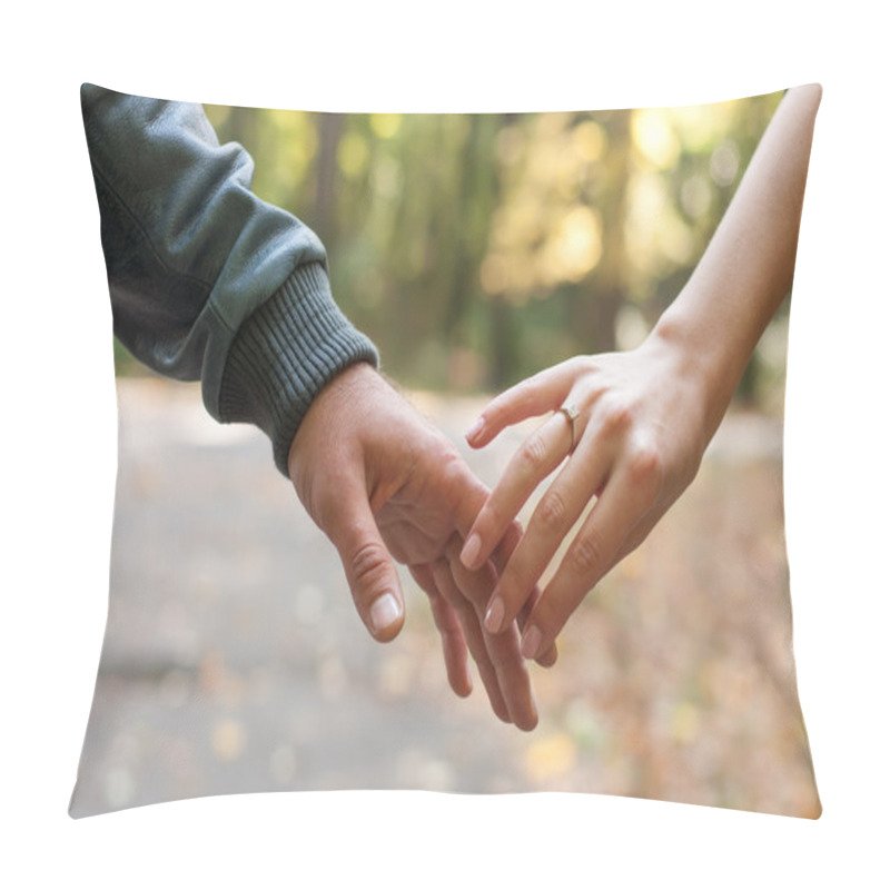 Personality  Happy Couple Holding Hands Pillow Covers