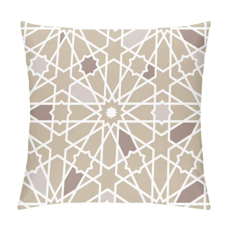 Personality  Classical Islamic Seamless Pattern, Moroccan Style Geometric Tiles, Hexagonal Grid Lines, Intricate Repeat Background For Web And Print Pillow Covers