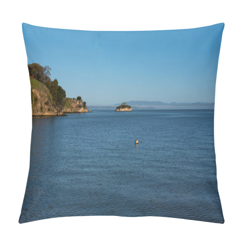 Personality  Rat Rock Little Island At San Pablo Bay Near China Camp In San Rafael Marin County, Northern California, On A Cloudless Day With Blue Sky Pillow Covers