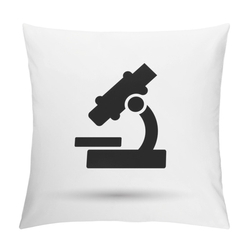 Personality  Black Microscope Icon - Vector Illustration Symbol Pillow Covers