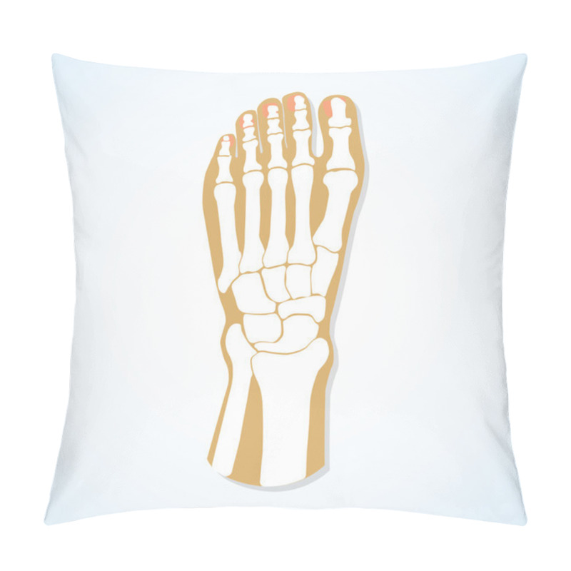 Personality  Flat Design Of  Foot And  Skeleton.  Pillow Covers