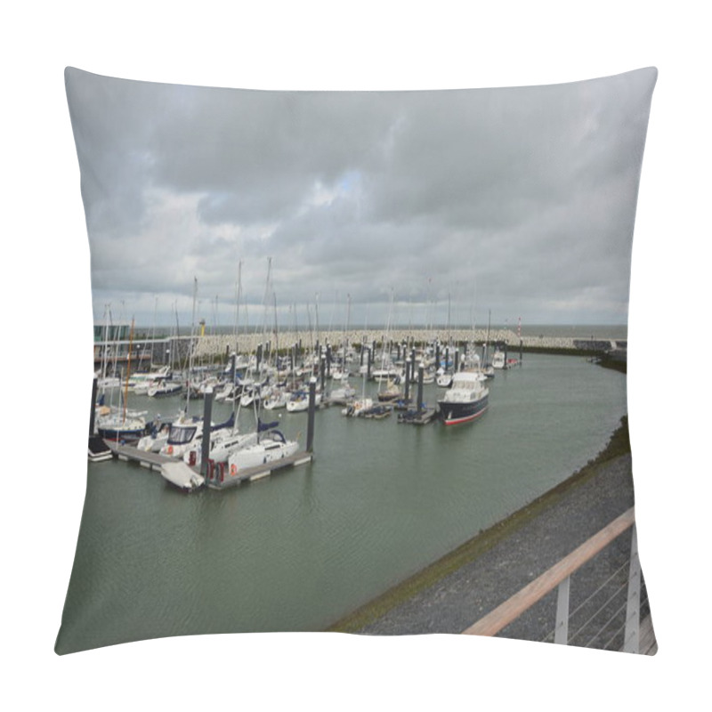 Personality  Cadzand (Holland). August 2017. Artificial Bay. Mooring For Boats And Boats. Pillow Covers