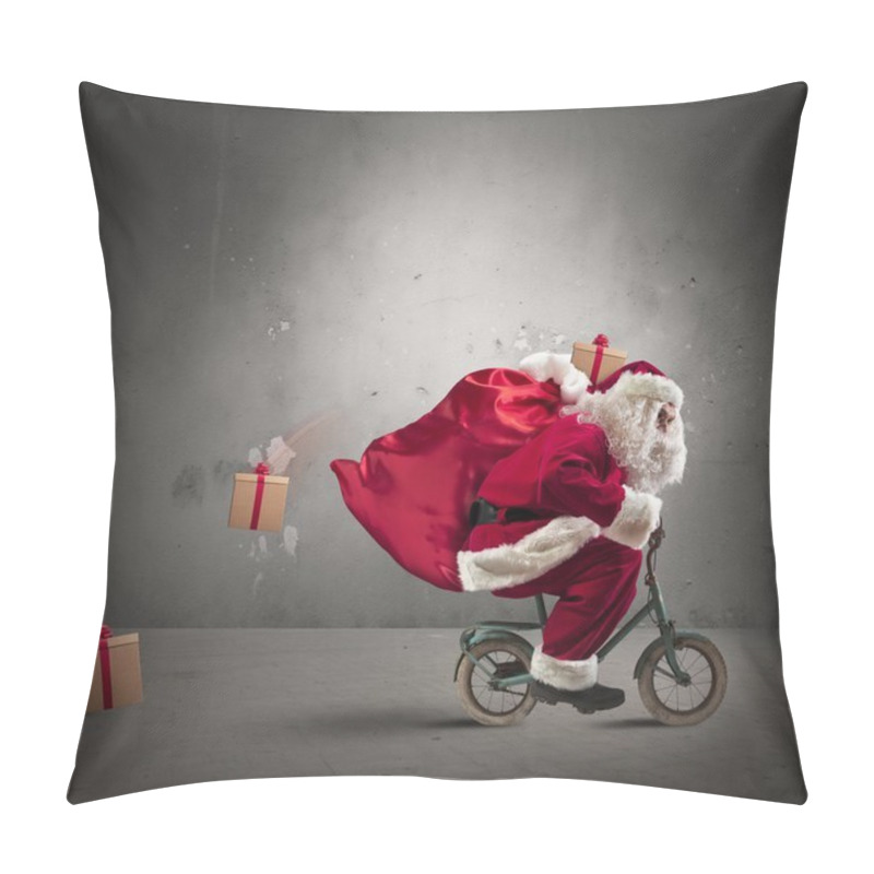 Personality  Santa Claus On The Bike Pillow Covers