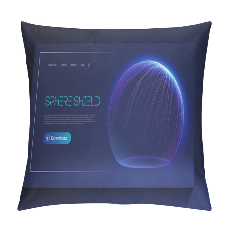 Personality  Sphere Shield Protect In Abstract Style. Virus Protection Bubble. Sphere Lines Technology Background. Magic Orb Vector Illustration. Pillow Covers