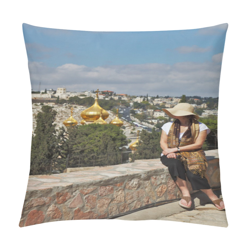 Personality  Admiring A Woman Looks At Jerusalem Pillow Covers