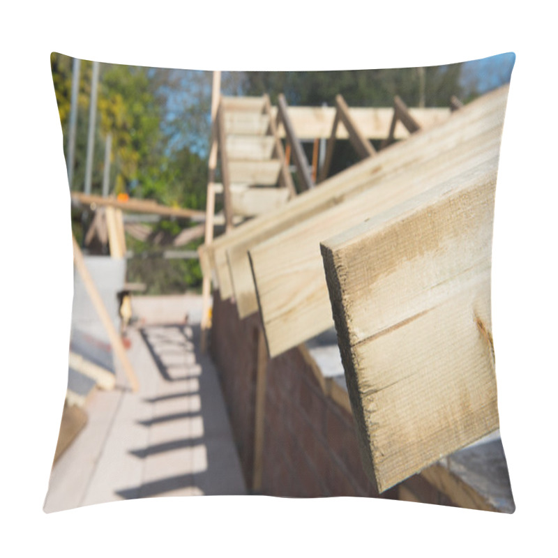 Personality  Construction Work On A House. Pillow Covers