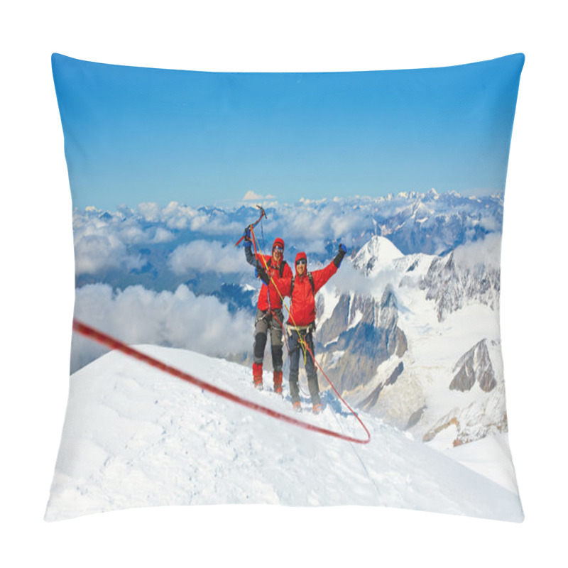 Personality  Hikers At The Top Of A Pass Pillow Covers