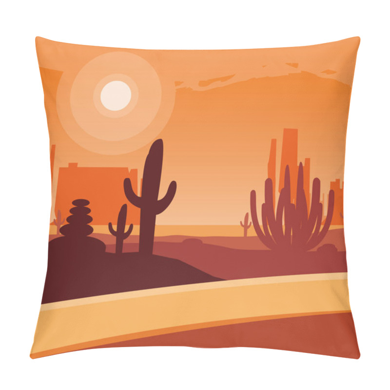 Personality  Desert Landscape Scene Icon Pillow Covers