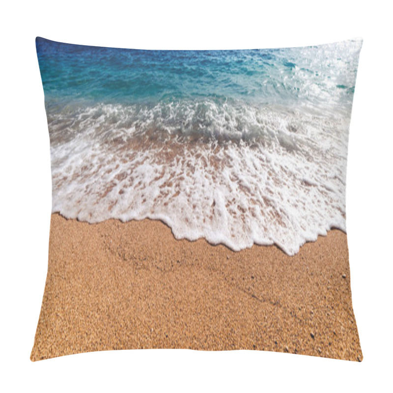 Personality  Amazing Mediterranean Seascape With Golden Sand Pillow Covers