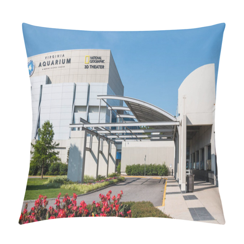 Personality  Flowers In Front Of Virginia Aquarium And Marine Science Center Pillow Covers