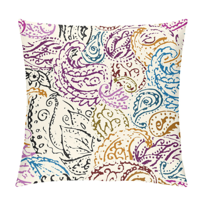 Personality  Paisley Pattern. Seamless Pattern In Indian Style. Texture Of Fabric. Vector Image. Pillow Covers