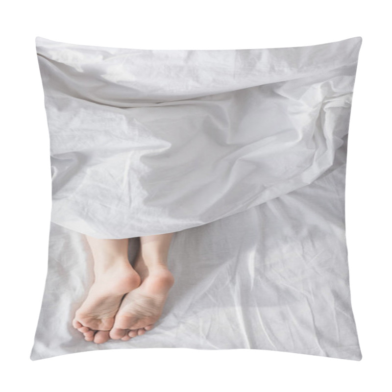 Personality  Female Feet Stretching Out Of Blanket Pillow Covers