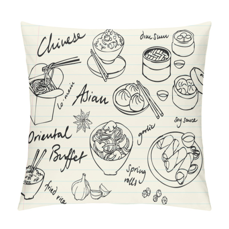 Personality  Chinese Food Set Pillow Covers