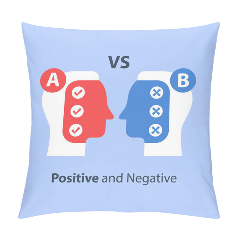 Personality  Decision Making, Pros And Cons, Versus Concept, Opinion Poll Sociology, Argumentation Dialog, Two Sides Pillow Covers