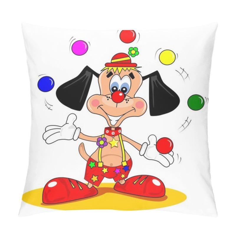 Personality  A Cartoon Dog Dressed As A Clown Pillow Covers