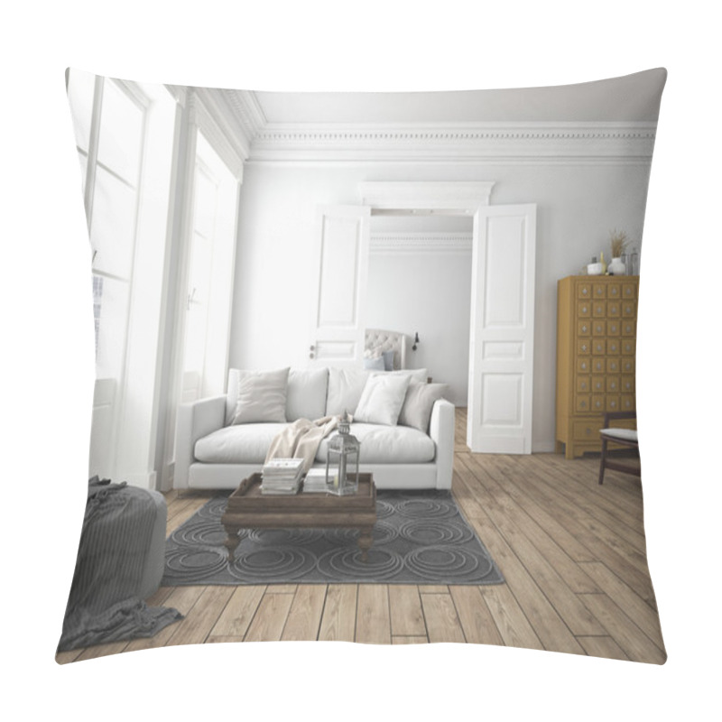 Personality   Modern Living Room. 3d Rendering Pillow Covers