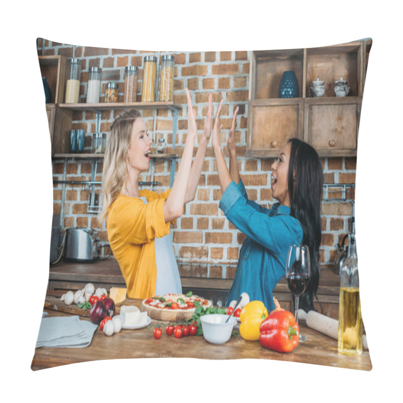 Personality  Women With Pizza In Kitchen  Pillow Covers