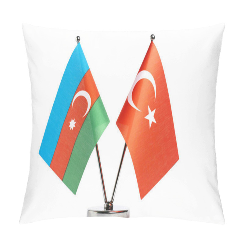 Personality  Table Flags Of Turkey And Azerbaijan Isolated On A White Background Pillow Covers