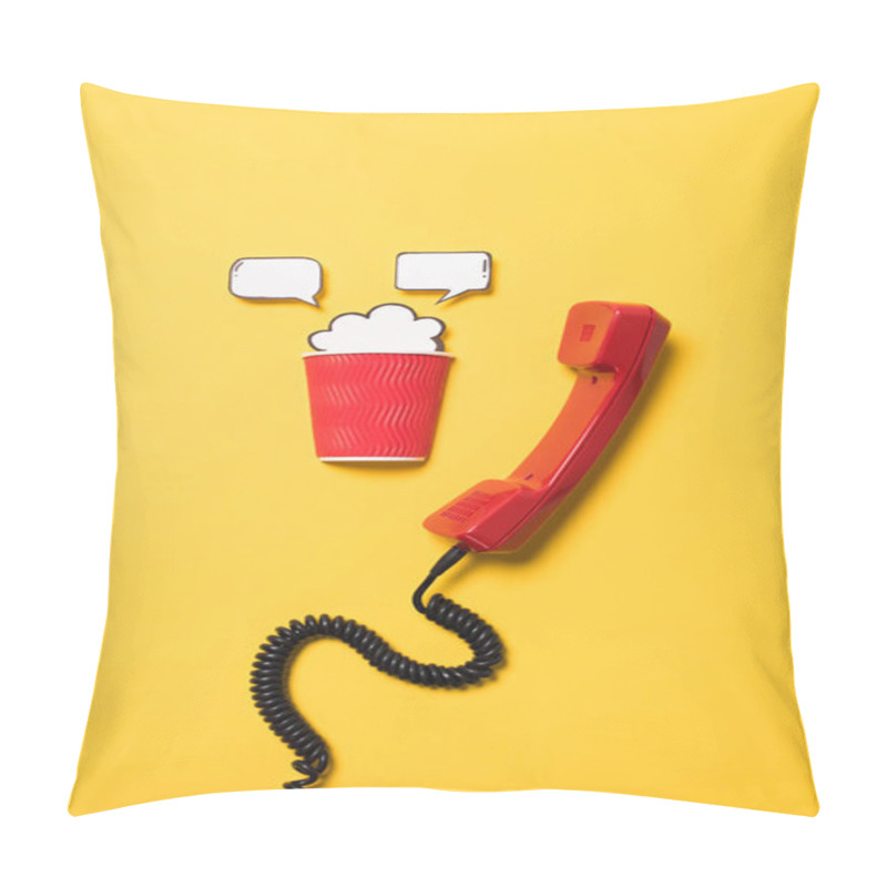 Personality  Telephone Handset And Paper Cup Pillow Covers