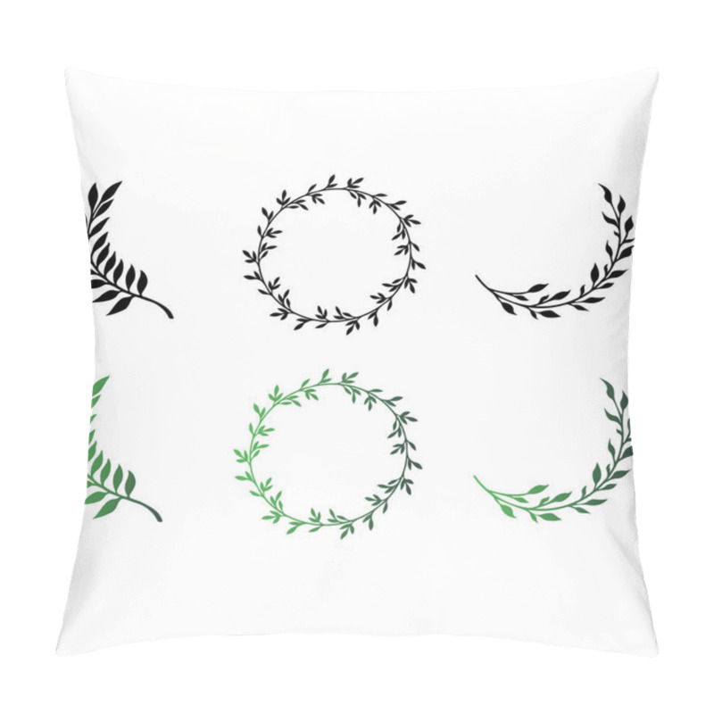 Personality  Collection Of Stylish Vector Tattoo Sketches - Nerd Style. Beautiful Silhouettes Of Twigs With Leaves. Set Of Tattoos For Girls Pillow Covers