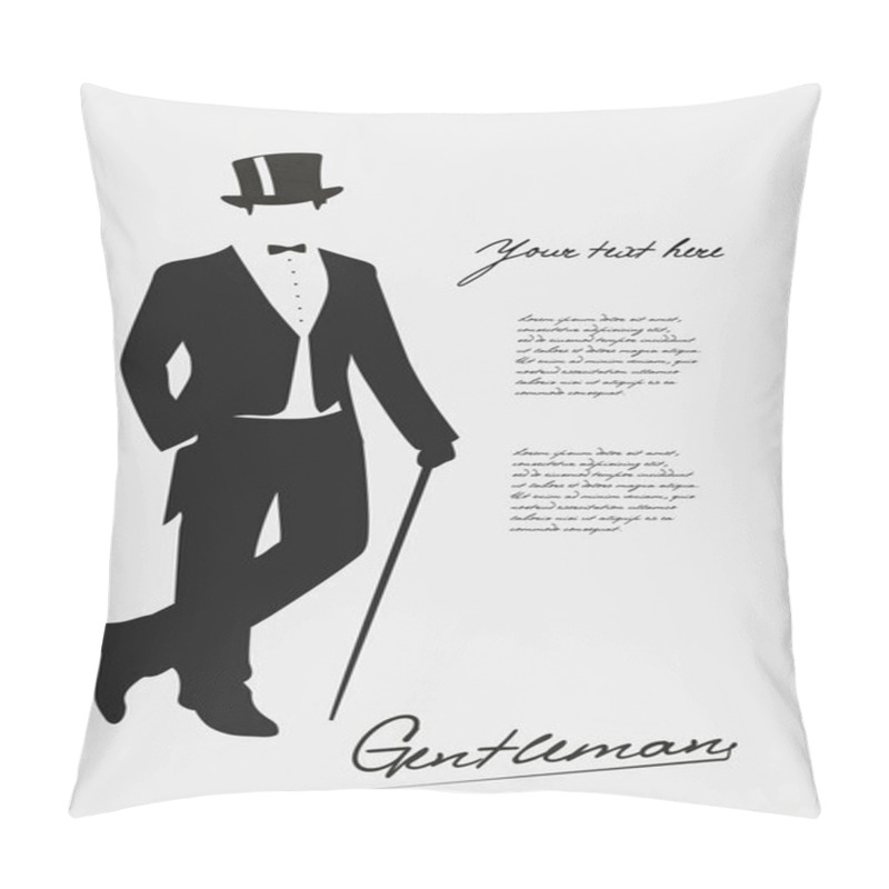 Personality  Silhouette Of A Gentleman In A Tuxedo. Pillow Covers