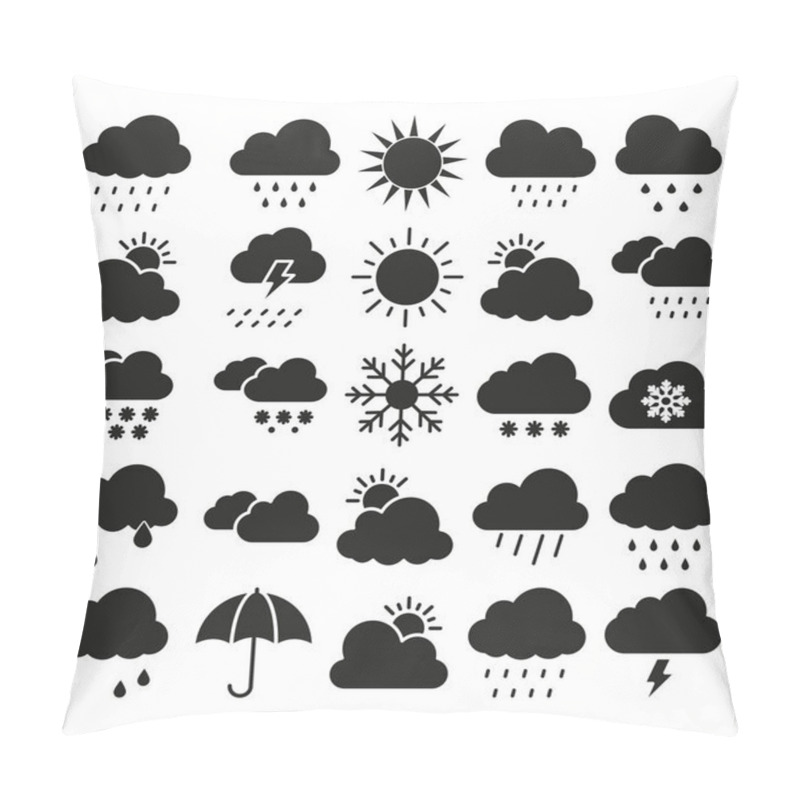 Personality  Weather Material Vector Icons Set That Can Easily Modify Or Edit Pillow Covers