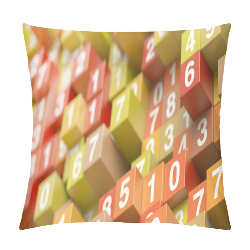 Personality  Red Yellow 3D Numbers Blocks Buttons   Pillow Covers