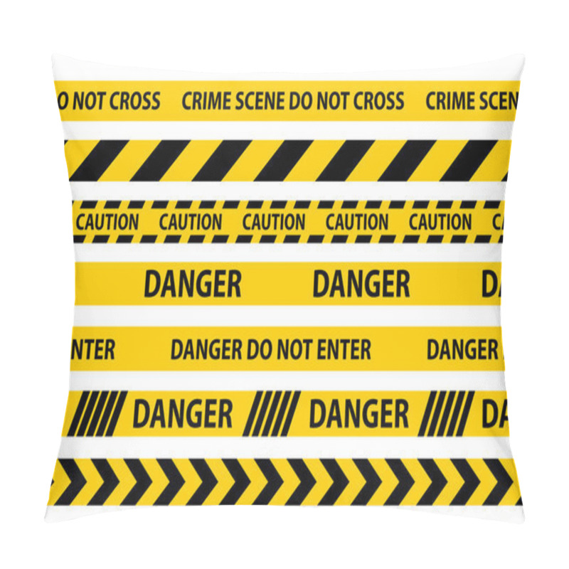 Personality  Danger, Caution And Warning Seamless Tapes. Pillow Covers