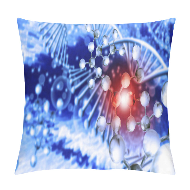 Personality  Abstract 3d Image Of Dna Chain On Blurred Background Pillow Covers